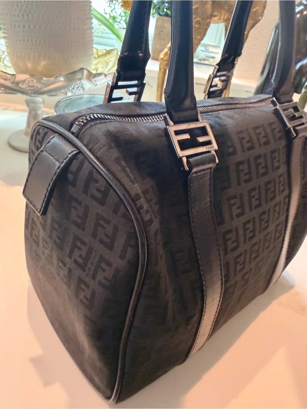 Authentic Fendi Zucca Boston Bag